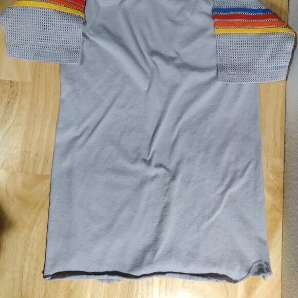 Vintage 70s Wrights Locker Tops Rainbow Stripes Athletic T-Shirt - Picture 2 of 7
